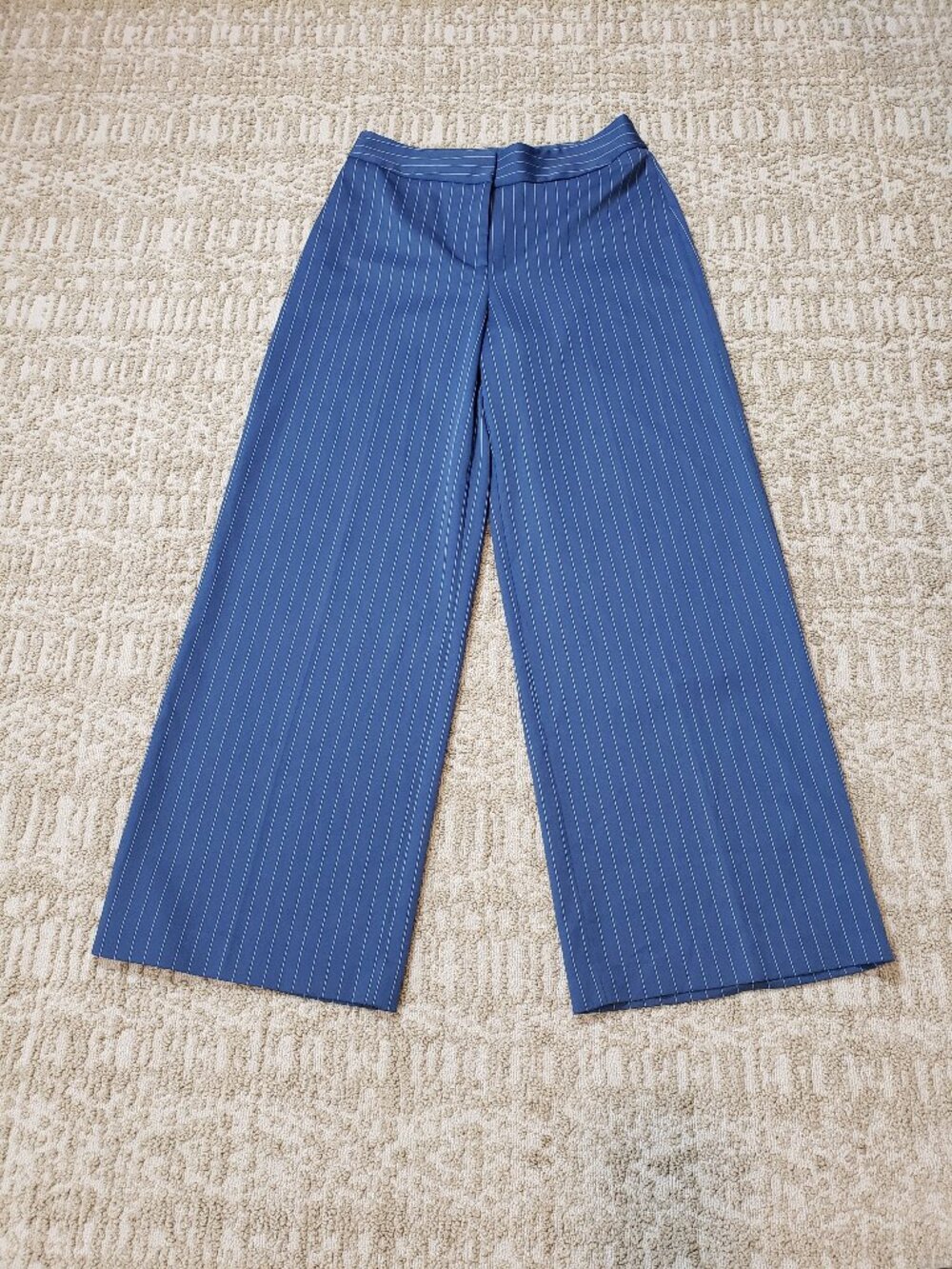 Tahari ASL Vertical Pinstripe Wide Leg Silouette Trousers Modern Chic Preppy 6